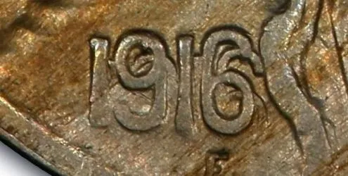 1916 DDO Buffalo Nickel close-up view
