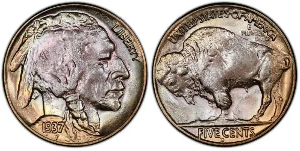 1937-D Buffalo Nickel: 3 Legs